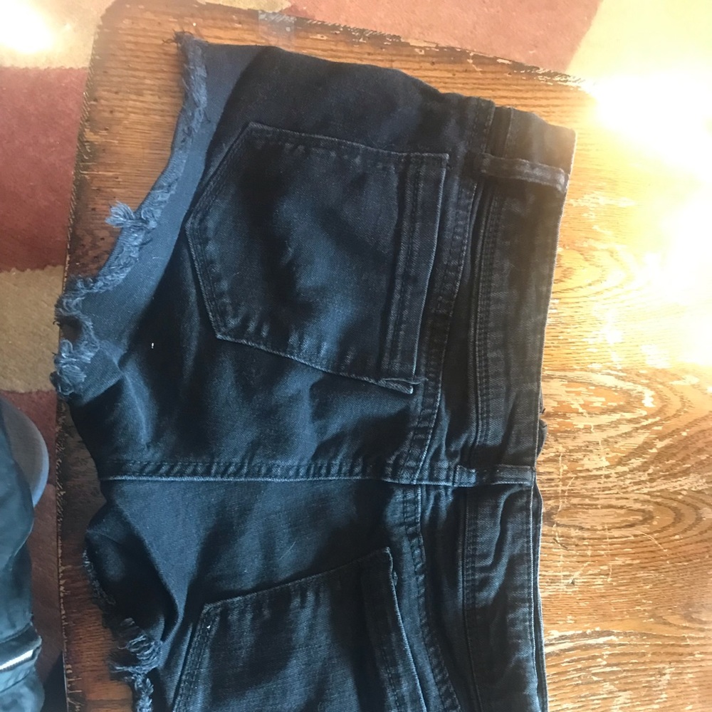 Black jean shorts